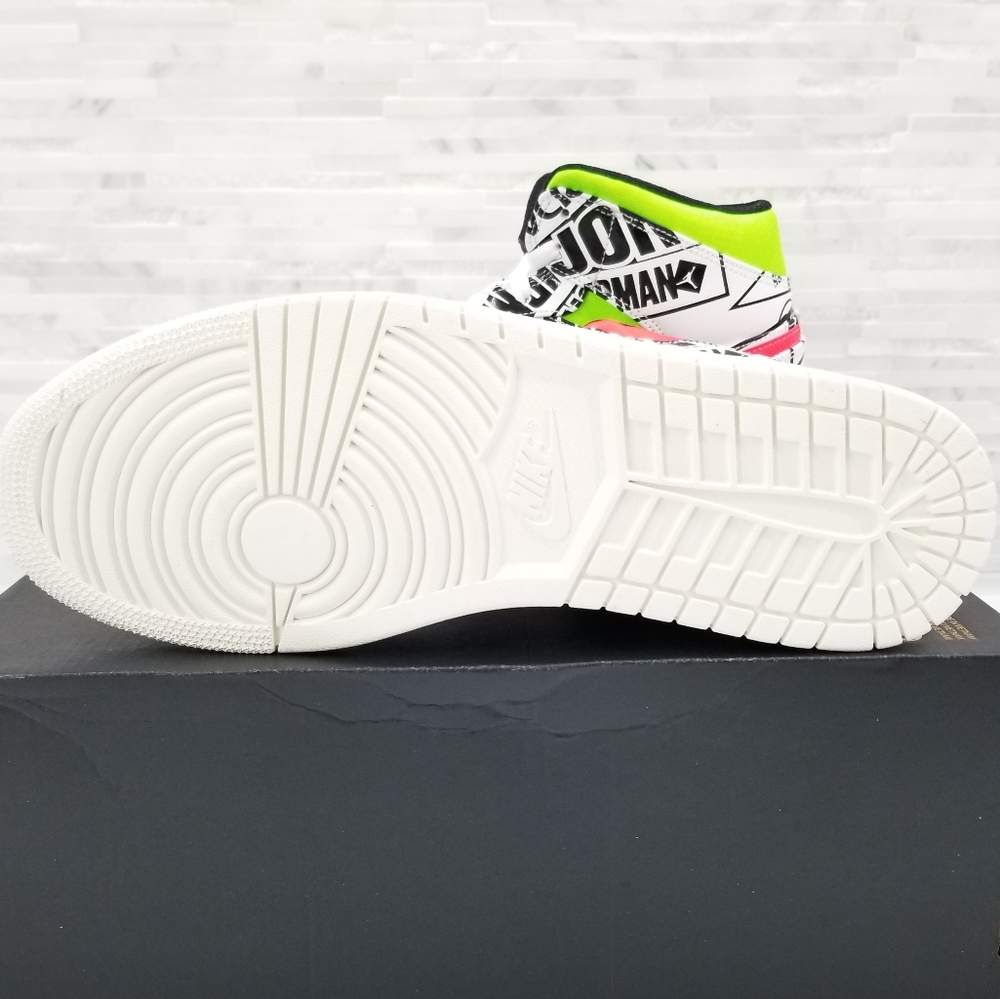 New Air JORDAN 1 Mid Over Print Logos Sneakers - Picture 7 of 7